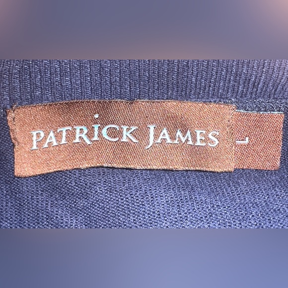 Patrick James Faded Charcoal & Navy Blue Lightweight Cotton Sweater! Sz L! - Picture 2 of 4